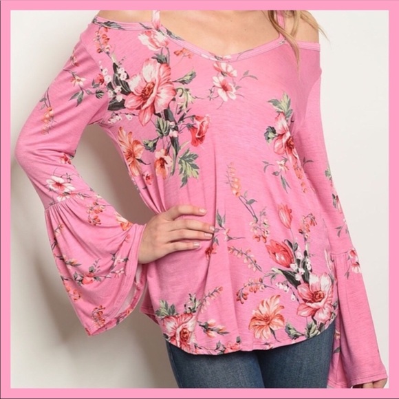 🌸FLORAL🌸BELL SLEEVE TOP-NEW - Picture 5 of 7